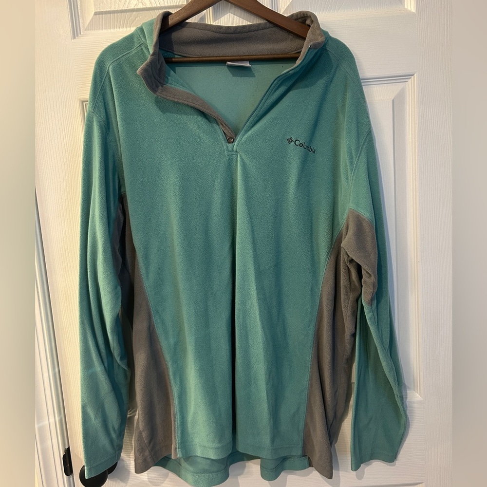 Men’s Columbia Half Zip - Gray/Teal